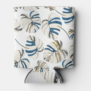 Rafraîchisseur Pour Canette Feuille tropicale colorée, motif moderne.