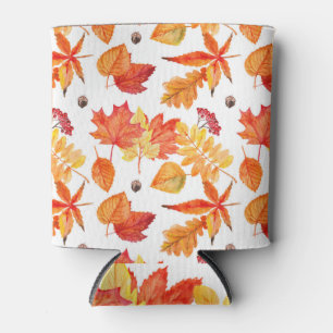 Rafraîchisseur Pour Canette Feuilles d'aquarelle, motif naturel transparent.