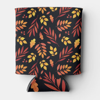 Rafraîchisseur Pour Canette Feuilles d'automne colorées Motif d'aquarelle