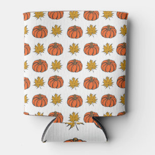 Rafraîchisseur Pour Canette Feuilles d'automne : Motif Citrouille à main
