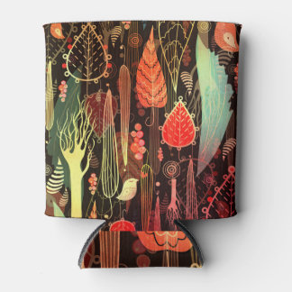 Rafraîchisseur Pour Canette Feuilles d'automne : motif transparent foncé.