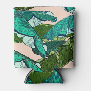 Rafraîchisseur Pour Canette Feuilles de bananes : Motif Tropical sans joint.