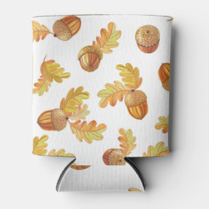 Rafraîchisseur Pour Canette Feuilles de chêne d'automne : motif coloré.