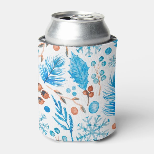 Rafraîchisseur Pour Canette Feuilles et baies d'hiver modernes (Can devant)