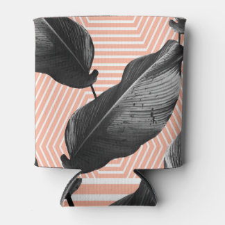 Rafraîchisseur Pour Canette Feuilles monochromes de palmiers de la Jungle.