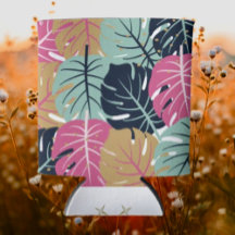 Feuilles Tropical Palm en rose et bleu | Boisson
