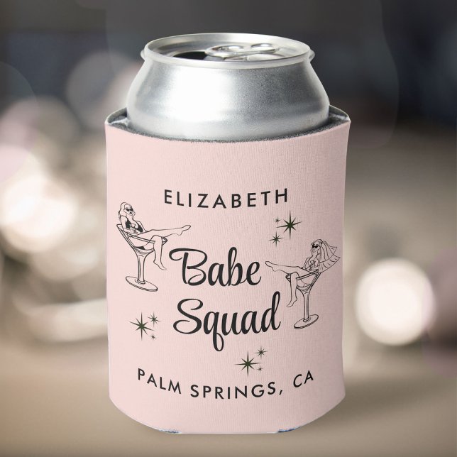 Rafraîchisseur Pour Canette Fille Babe Squad Pink Bachelorette Party (Créateur téléchargé)