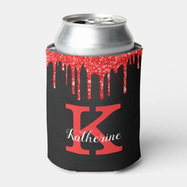 Rafraîchisseur Pour Canette Fille rouge chaud noir Parties scintillant Drives  (Can devant)