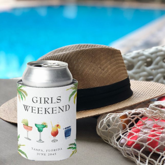 Rafraîchisseur Pour Canette Filles Weekend Cocktails tropicaux (Créateur téléchargé)