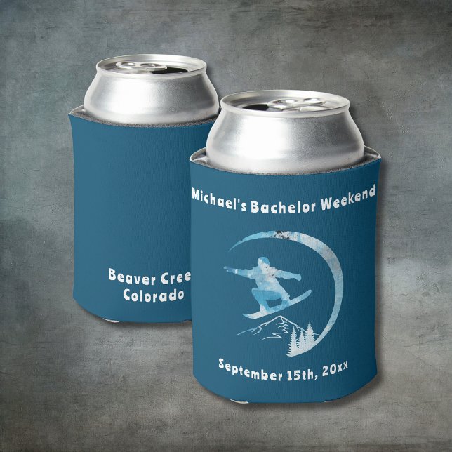 Rafraîchisseur Pour Canette Fin de semaine de Can Cooler Bachelor Snowboard (Créateur téléchargé)