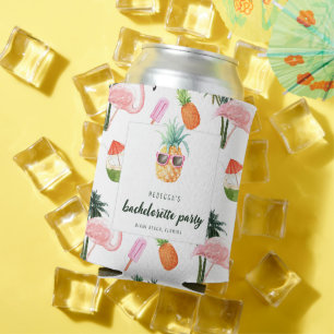 Rafraîchisseur Pour Canette Flamant rose d'été Pool Party Bachelorette
