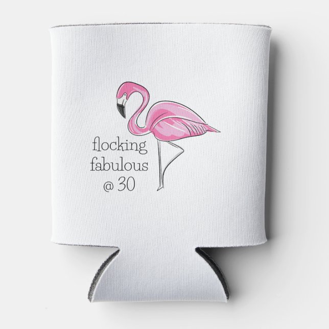 Rafraîchisseur Pour Canette Flamant rose rose flocage fabuleux à trente (Devant)