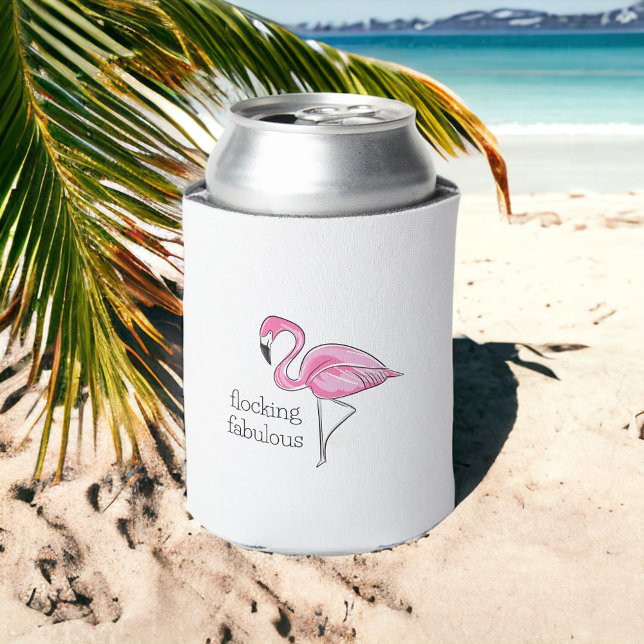 Rafraîchisseur Pour Canette Flamant rose rose Flocking Fabulous (Créateur téléchargé)
