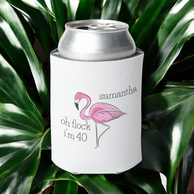 Rafraîchisseur Pour Canette Flamant rose rose Oh Flock Je suis 30 Anniversaire (Créateur téléchargé)