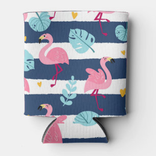 Rafraîchisseur Pour Canette Flamants roses de dessin : Summer Tropical Vintage