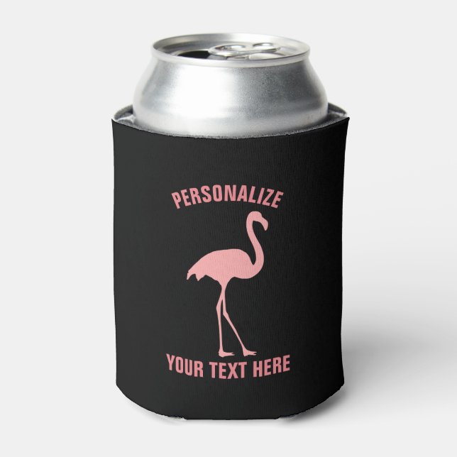 Rafraîchisseur Pour Canette Flamingo noir et rose personnalisé peut refroidir (Can devant)