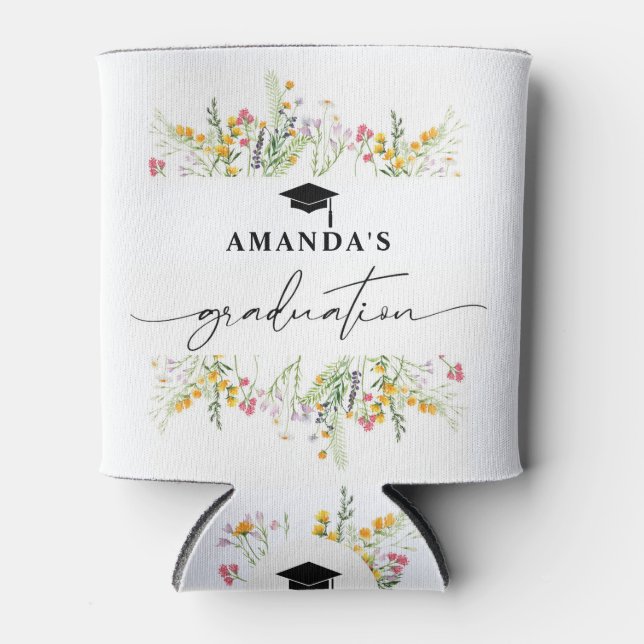 Rafraîchisseur Pour Canette Fleur sauvage Boho Graduation Party papier serviet (Devant)