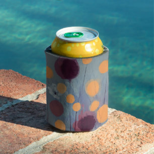 Rafraîchisseur Pour Canette Fleurs Abstraites orange et rose