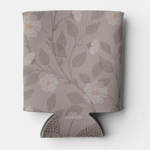 Rafraîchisseur Pour Canette Fleurs brodées et feuilles, design sans soudure.