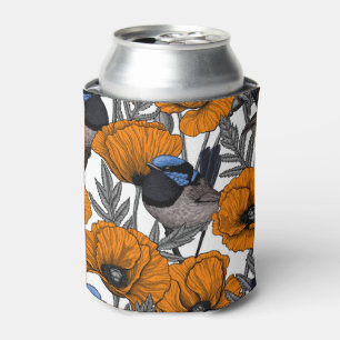 Rafraîchisseur Pour Canette Fleurs et fleurs de pavot orangé 2