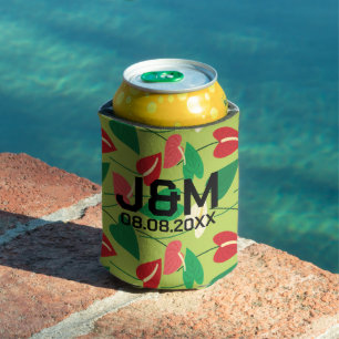 Rafraîchisseur Pour Canette Fleurs flamingo colorées motif