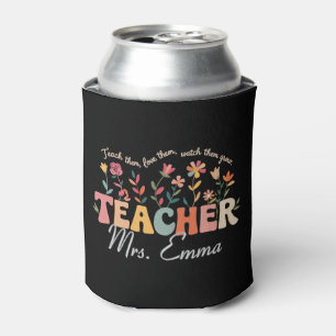 Rafraîchisseur Pour Canette Fleurs Groovy Personnalisées Cadeau Personnalisé E