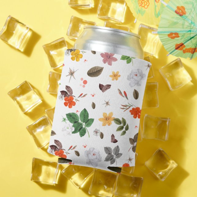 Rafraîchisseur Pour Canette Fleurs jaunes et roses blanches 7 (Été in situ)