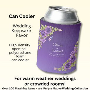 Rafraîchisseur Pour Canette Fleurs mauves violettes et Mariage blanc