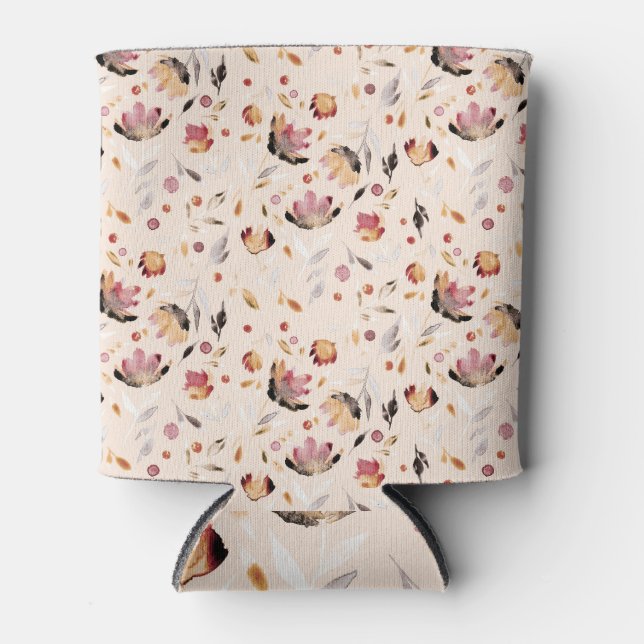 Rafraîchisseur Pour Canette Fleurs tropicales Abstraites : arrière - plan aqua (Devant)