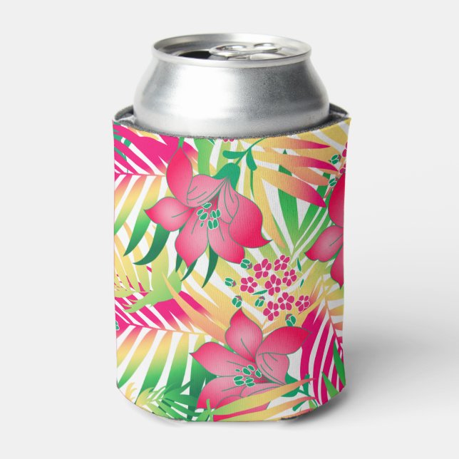 Rafraîchisseur Pour Canette Fleurs tropicales colorées (Can devant)