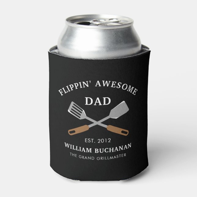 Rafraîchisseur Pour Canette Flippin Awesome Papa BBQ Père personnalisé (Can devant)
