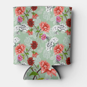 Rafraîchisseur Pour Canette Flore de printemps vert : main tirée