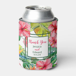 Rafraîchisseur Pour Canette Flore tropicale Hawaiian Luau Mariage