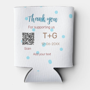 Rafraîchisseur Pour Canette Fonds Lune de miel Ajouter Q R code nom de couple 