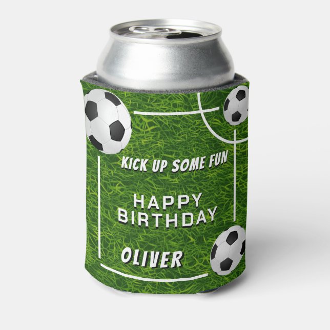 Rafraîchisseur Pour Canette Football Ball Football Grass Sports Anniversaire (Can Dos)