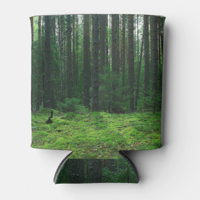 Rafraîchisseur Pour Canette Forêt d'été dense : Panorama paysager. (Devant)