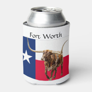Rafraîchisseur Pour Canette Fort Worth Longhorns & Flag Can Cooler