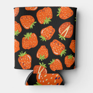 Rafraîchisseur Pour Canette Fraises Noir : Texture Vintage sans fil