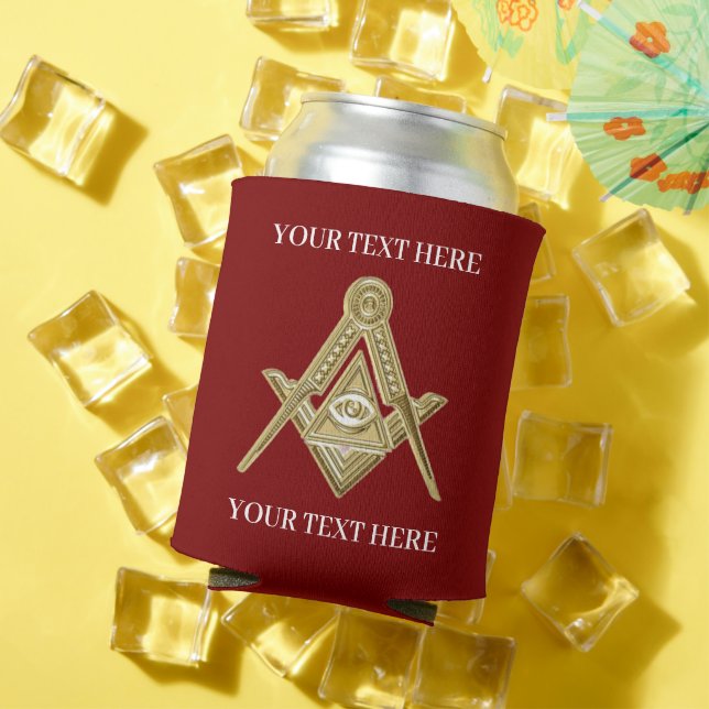 Rafraîchisseur Pour Canette Freemason Carré et boussole maçonnerie maçonnique (Été in situ)