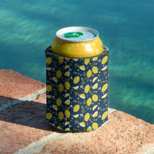 Rafraîchisseur Pour Canette Fruit jaune citron bleu brillant été
