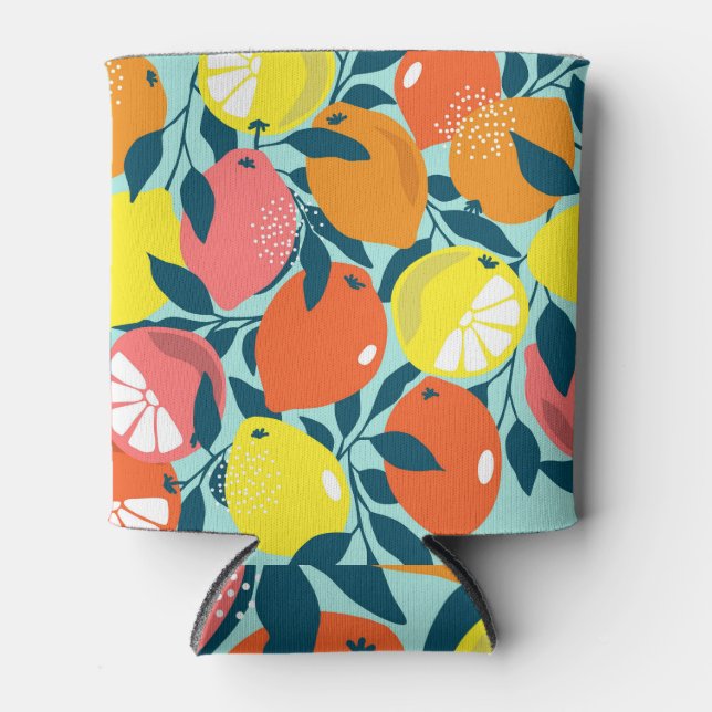 Rafraîchisseur Pour Canette Fruits tropicaux : Design Motif textile (Devant)