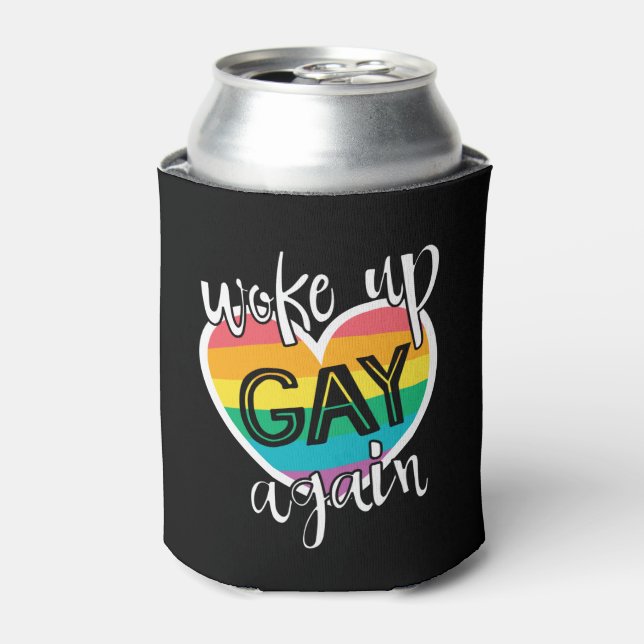 Rafraîchisseur Pour Canette Fun auto-ironique mois de la fierté réveillé gay à (Can devant)