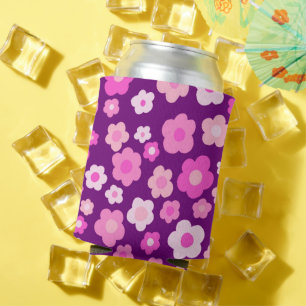 Rafraîchisseur Pour Canette Fun Fun Floral Violet Rose Mignonne