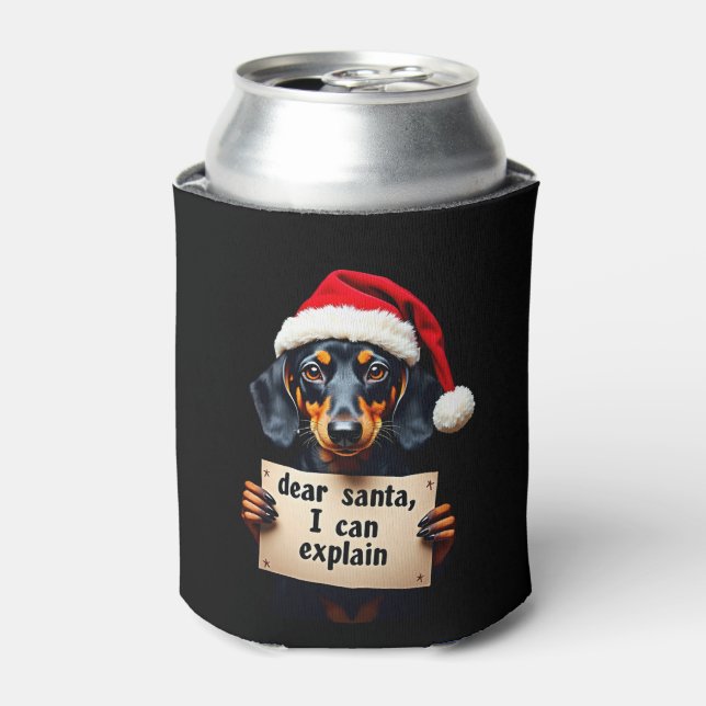 Rafraîchisseur Pour Canette Funny Dachshund Christmas Dear Santa I Can Explain (Can devant)