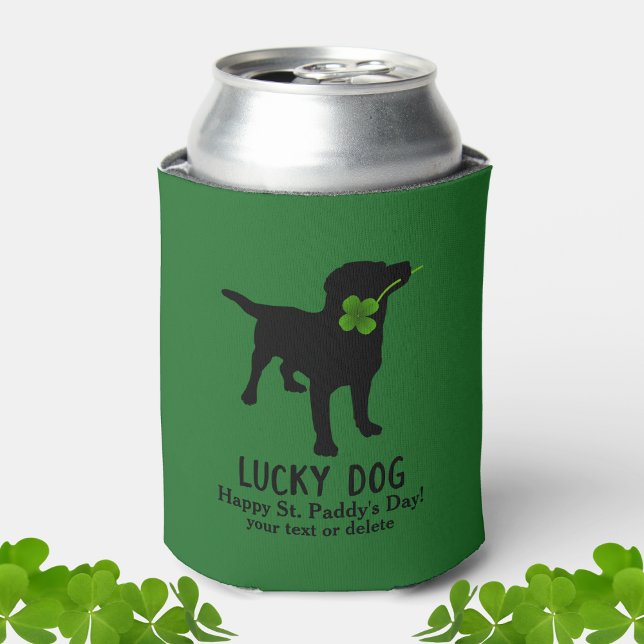 Rafraîchisseur Pour Canette Funny Irish St. Patrick's Day Black Lab Lucky Dog (Créateur téléchargé)