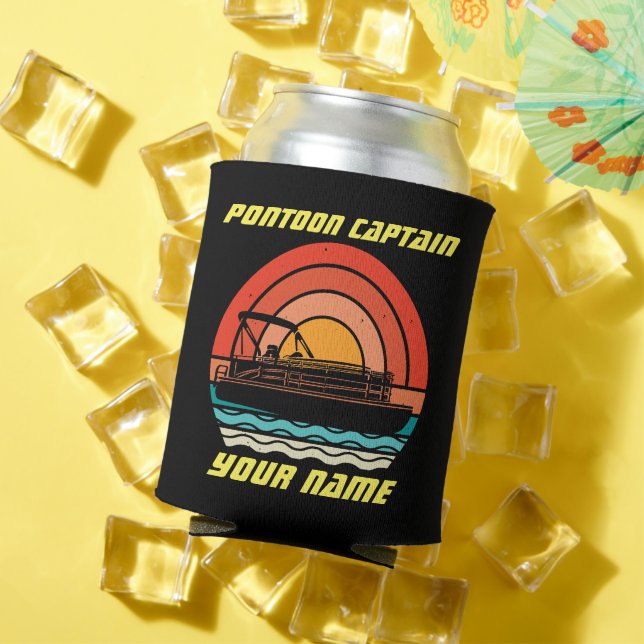 Rafraîchisseur Pour Canette Funny Pontoon Capitaine Bateau d'été Vintage (Été in situ)