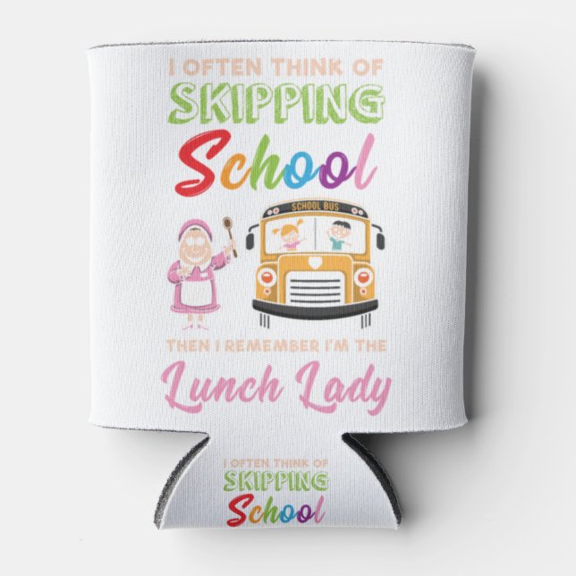 Rafraîchisseur Pour Canette Funny School Lunch Lady Gift (Devant)