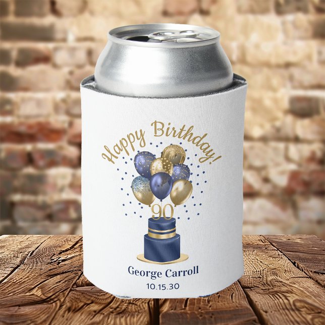 Rafraîchisseur Pour Canette Gâteau avec ballons bleu marine pour 90e anniversa (Créateur téléchargé)