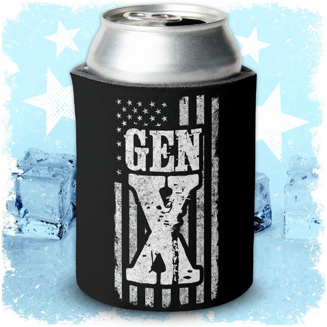 Rafraîchisseur Pour Canette Génération X Fière Gen Xer Drapeau Américain Gen X (Créateur téléchargé)