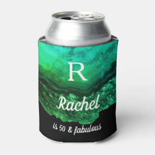 Rafraîchisseur Pour Canette Geode Agate Green Abstrait 50 & Fabulous Birthday